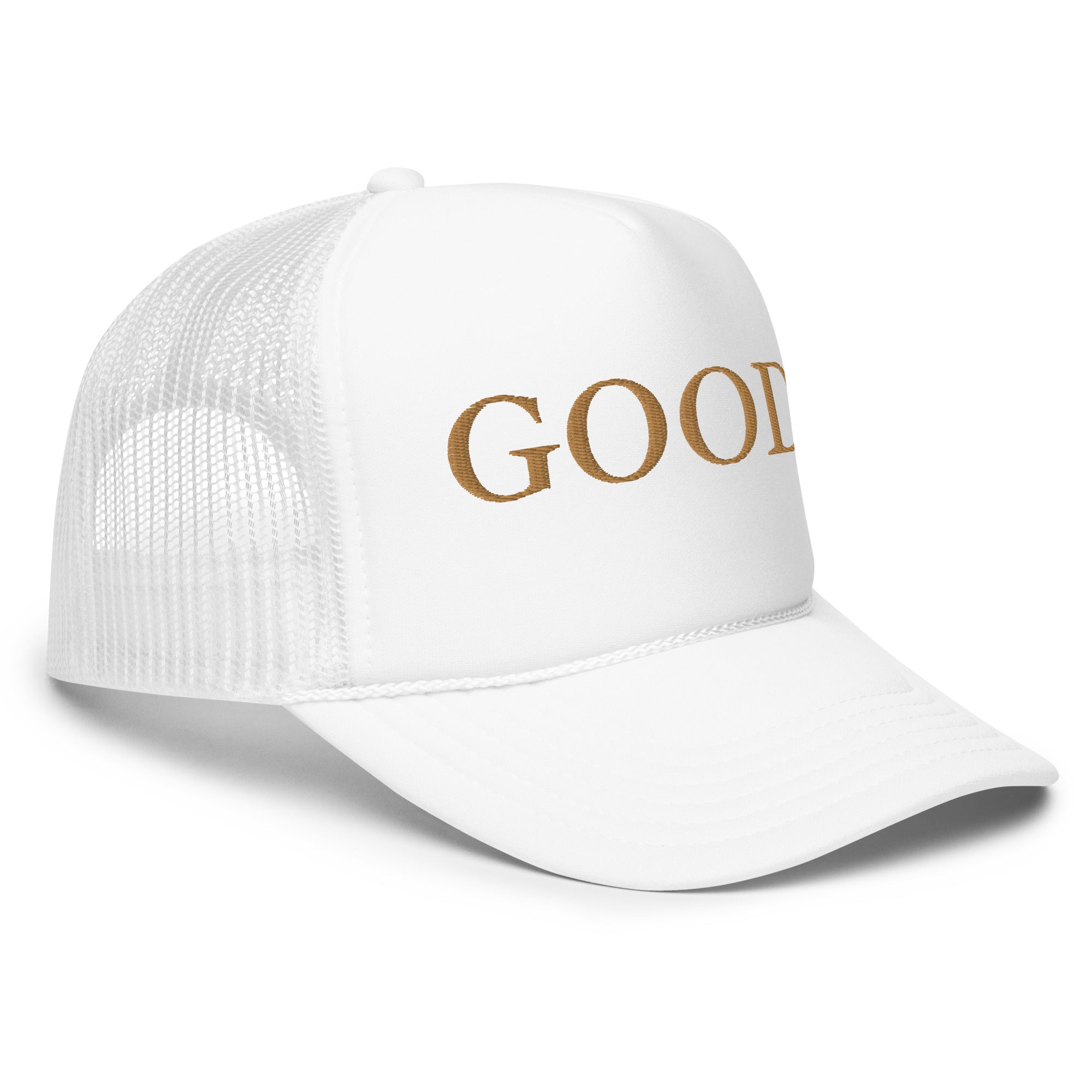 Gold Embroidered GOOD. Foam Trucker Hat